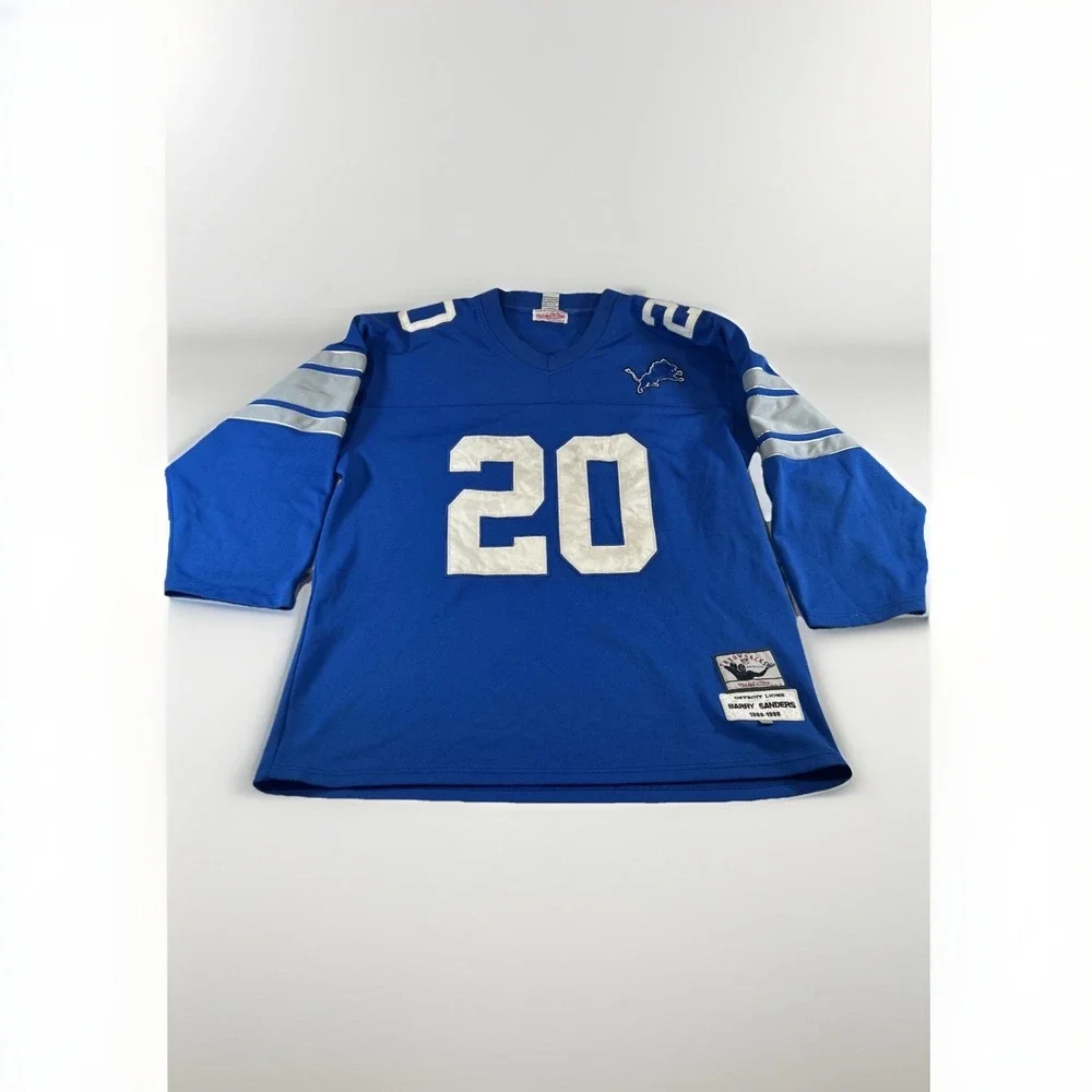 Authentic Barry Sanders Mitchell & Ness Jersey Detroit Lions 90s Sz 52 XXL NFL - Picture 1 of 16